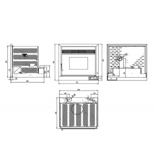 Insertable de Pellets Aire Modelo IP-170 11,5 Kw - Imagen 2