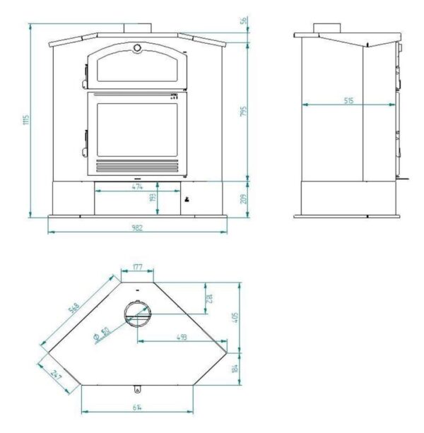 Estufa de leña con Horno, Modelo CH-4 R 11,5 Kw - Imagen 2